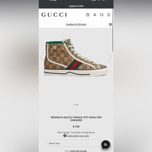 GUCCI- High top sneakers. Size 37.5